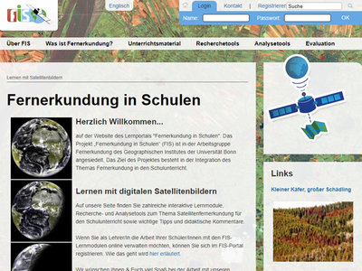 Startseite www.fis.uni-bonn.de; Bild: Arbeitsgruppe Fernerkundung der Universität Bonn