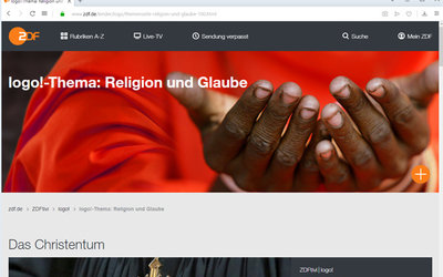 Screenshot: www.zdf.de/kinder/logo/themenseite-religion-und-glaube-100.html