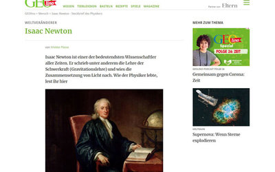 Screenshot der Seite https://www.geo.de/geolino/mensch/isaac-newton-steckbrief-biografie-physik