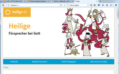 Screenshot: www.heilige.de