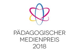Logo: Pädagogischer Medienpreis 2018; Bild: SIN - Studio im Netz e.V.