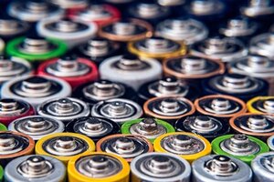 Braune, grüne und blaue Batterien; Bild: Roberto Sorin auf Unsplash