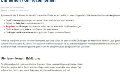 Screenshot der Seite https://www.gut-erklaert.de/mathematik/uhr-lernen-uhr-lesen-lernen.html