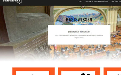 Screenshot der Seite juniorparl.ch/index.php/de/basiswissen