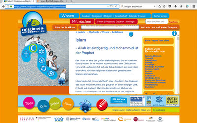 Screenshot: www.religionen-entdecken.de/religionen/islam