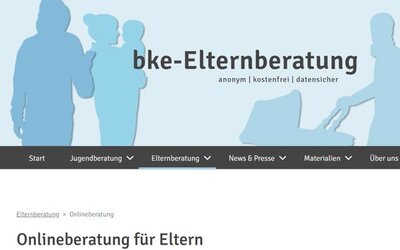 Screenshot der Seite bke-Elternberatung; Bild: Bundeskonferenz für Erziehungsberatung e. V.