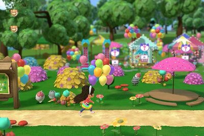 Mädchen mit Luftballons im Spiel "DreamWorks Gabby’s Dollhouse: Bereit für die Party"; Bild: Outright Games Mädchen mit Luftballons im Spiel "DreamWorks Gabby’s Dollhouse: Bereit für die Party"; Bild: Outright Games