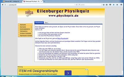 Screenshot: www.physikquiz.de