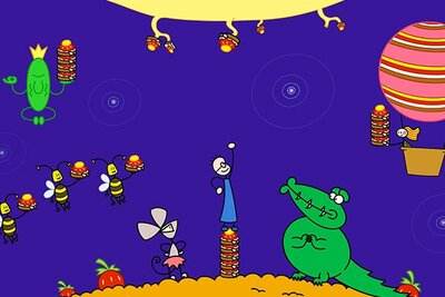 Bienen, Maus und Krokodil im Spiel "Rechnen mit TOM"; Bild: Planet Schule Bienen, Maus und Krokodil im Spiel "Rechnen mit TOM"; Bild: Planet Schule