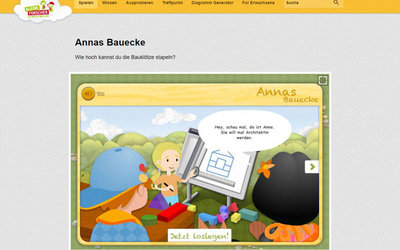 Screenshot der Seite https://www.meine-forscherwelt.de/spiel/annas-bauecke