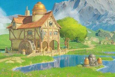 Haus am Fluss vor Bergen im Spiel "Europa"; Bild: Future Friends Games Haus am Fluss vor Bergen im Spiel "Europa"; Bild: Future Friends Games