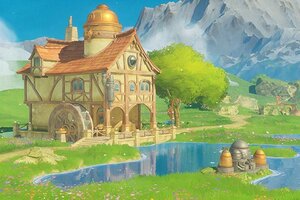 Haus am Fluss vor Bergen im Spiel "Europa"; Bild: Future Friends Games Haus am Fluss vor Bergen im Spiel "Europa"; Bild: Future Friends Games