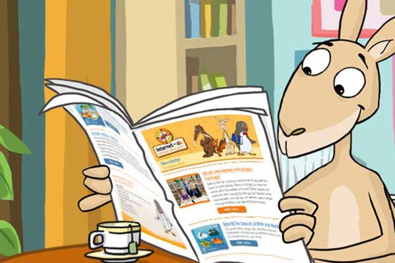 Jumpy liest Zeitung; Bild: Internet-ABC Jumpy liest Zeitung