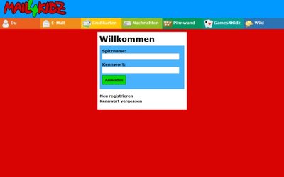 Screenshot www.mail4kidz.de