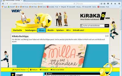 Screenshot: www1.wdr.de/kinder/radio/kiraka/hoeren/buchtipps/index.html