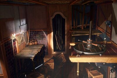 Raum voller Holzkisten und Tand im Spiel "Once Upon a Puppet"; Bild: Daedalic Entertainment Raum voller Holzkisten und Tand im Spiel "Once Upon a Puppet"; Bild: Daedalic Entertainment
