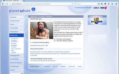Screenshot: http://www.planet-schule.de/sf/multimedia-lernspiele-detail.php?projekt=neandertaler