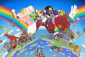 Königsfamilie mit Regenbogen im Spiel "Once Upon a Katamari"; Bild: Bandai Namco Entertainment Inc.