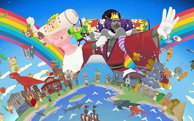 Königsfamilie mit Regenbogen im Spiel "Once Upon a Katamari"; Bild: Bandai Namco Entertainment Inc.