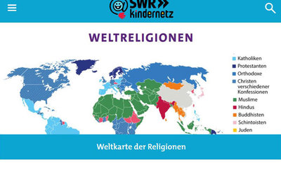 Seite über Weltreligionen des SWR kindernetz