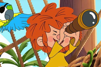Pumuckl benutzt ein Fernrohr im Spiel "Pumuckl und die Krone des Piratenkönigs"; Bild: THQ Nordic