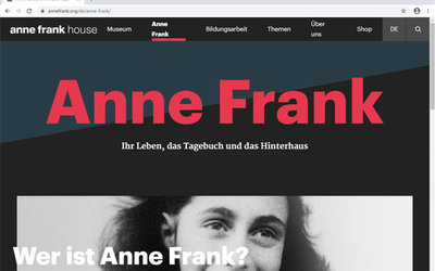 Screenshot: www.annefrank.org/...