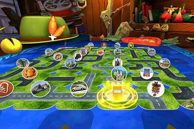 Grün-blaues Spielfeld im Spiel "Das verrückte Labyrinth"; Bild: Markt+Technik Verlag GmbH