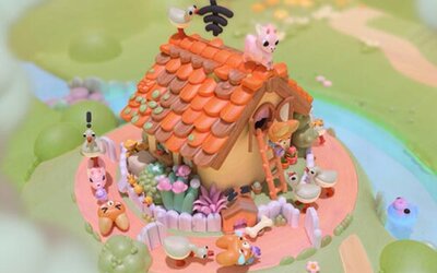 Häuschen in der Landschaft im Spiel "Woodo"; Bild: Daedalic Entertainment Häuschen in der Landschaft im Spiel "Woodo"; Bild: Daedalic Entertainment