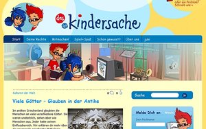 Screenshot der Internetseite www.kindersache.de