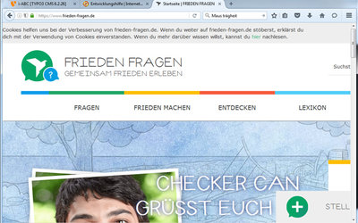 Screenshot: www.frieden-fragen.de