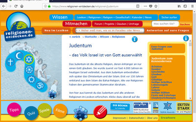 Screenshot: www.religionen-entdecken.de/religionen/judentum