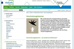 Screenshot Themenbereich; Bild: klicksafe.de