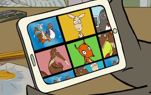 Tablet mit den Internet-ABC-Tieren