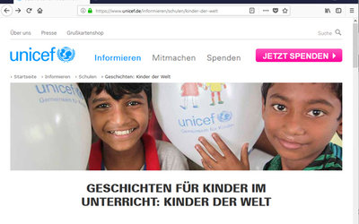 Screenshot: www.unicef.de/ ... /kinder-der-welt