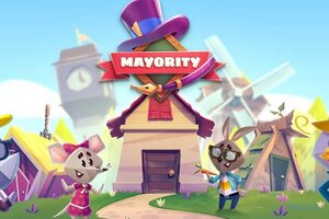 Maus und Hase neben einem Haus im Spiel "Mayority"; Bild: World of Tomorrow Maus und Hase neben einem Haus im Spiel "Mayority"; Bild: World of Tomorrow