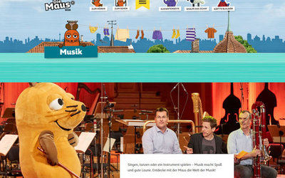 Seite der Sendung mit der Maus über Musik