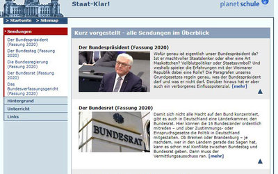 Screenshot der Seite http://www.planet-schule.de/wissenspool/staat-klar/inhalt/sendungen.html