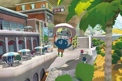 Figur mit Fallschirm im Spiel "Tiny Terry's Turbo Trip"; Bild: Super Rare Games Figur mit Fallschirm im Spiel "Tiny Terry's Turbo Trip"; Bild: Super Rare Games