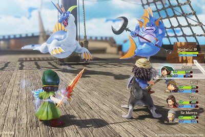 Spielfiguren auf einem Boot im Spiel "Dragon Quest VII Reimagined"; Bild: Square Enix