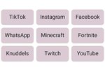 TikTok, WhatsApp, Knuddels, Instagram, Minecraft, Twitch, Facebook, Fortnite, YouTube; Bild: Internet-ABC
