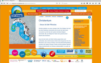 Screenshot: www.religionen-entdecken.de/religionen/christentum
