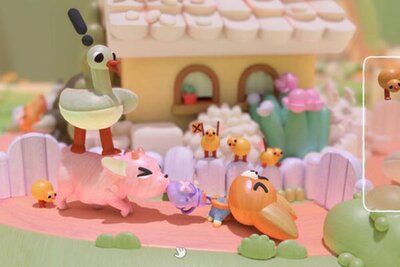 Tiere vor einem Haus mit Garten im Spiel "Woodo"; Bild: Daedalic Entertainment Tiere vor einem Haus mit Garten im Spiel "Woodo"; Bild: Daedalic Entertainment