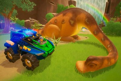 Ein schlafender Dino im Spiel "PAW Patrol™ Helfer auf vier Pfoten: Dinowelt"; Outright Games Ein schlafender Dino im Spiel "PAW Patrol™ Helfer auf vier Pfoten: Dinowelt"; Outright Games
