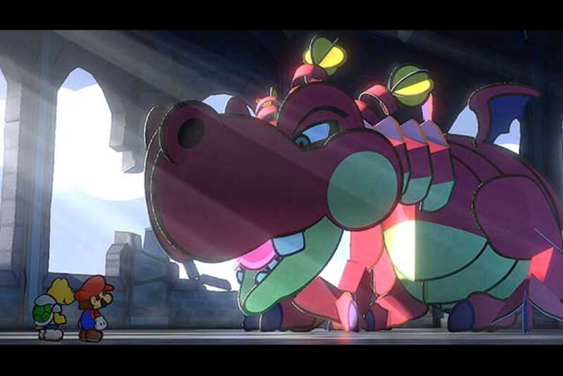 Paper Mario und Koopa mit einem Drachen; Bild: Nintendo. Paper Mario und Koopa mit einem Drachen; Bild: Nintendo.