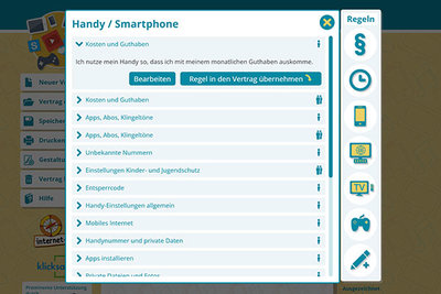 Regelungen für das Handy / Smartphone; Bild: Internet-ABC & klicksafe