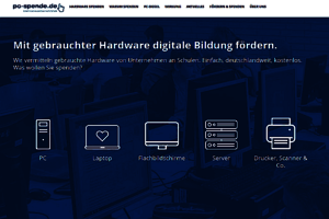 Screenshot der Website; Bild: pc-spende.de