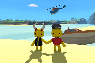 Figuren halten Händchen im Spiel "Wobbly Life"; Bild: RubbleBandGames Figuren halten Händchen im Spiel "Wobbly Life"; Bild: RubbleBandGames