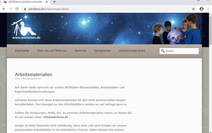 Screenshot: astrolinos.de/arbeitsmaterialien/