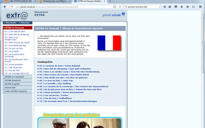 Screenshot: www.planet-schule.de/.../extra-en-francais.html#
