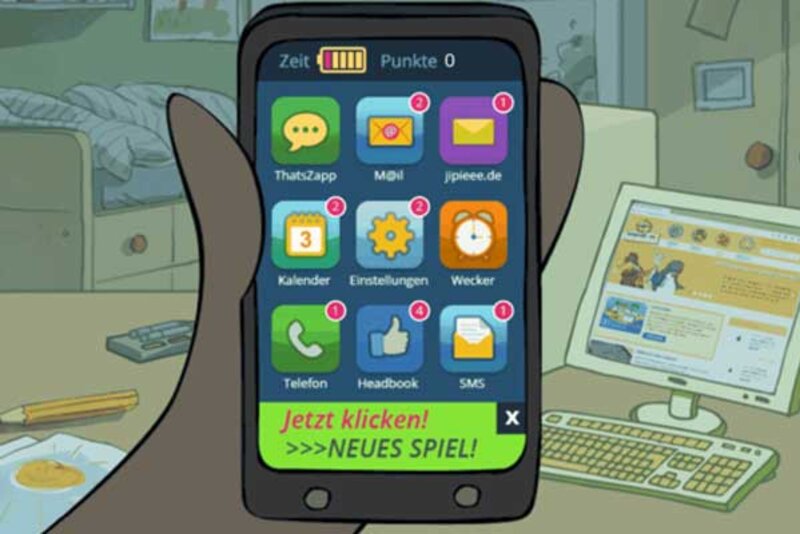 Smartphone-Spiel; Bild: Internet-ABC